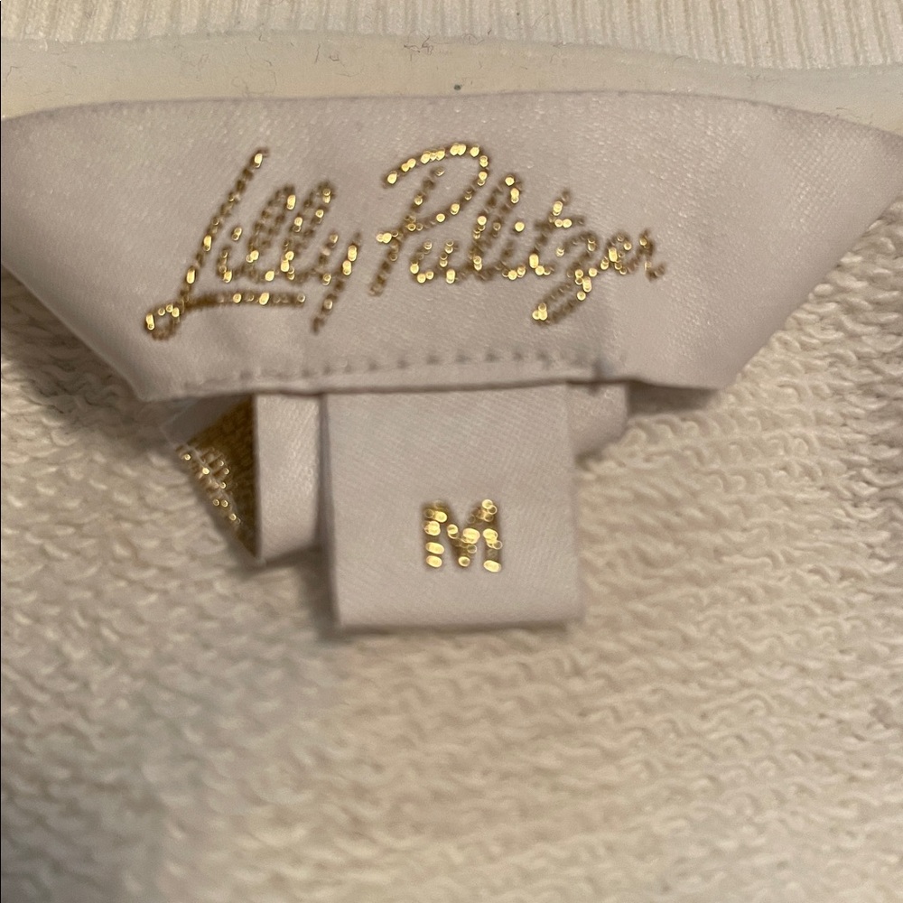 Lilly Pulitzer ‘Deck The Palms’ Holiday Sweatshirt w/ Embroidery, Medium - Picture 3 of 3